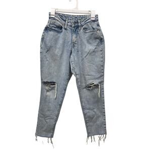 Old navy Women's Curvy OG Straight denim jeans light wash distressed size 4
